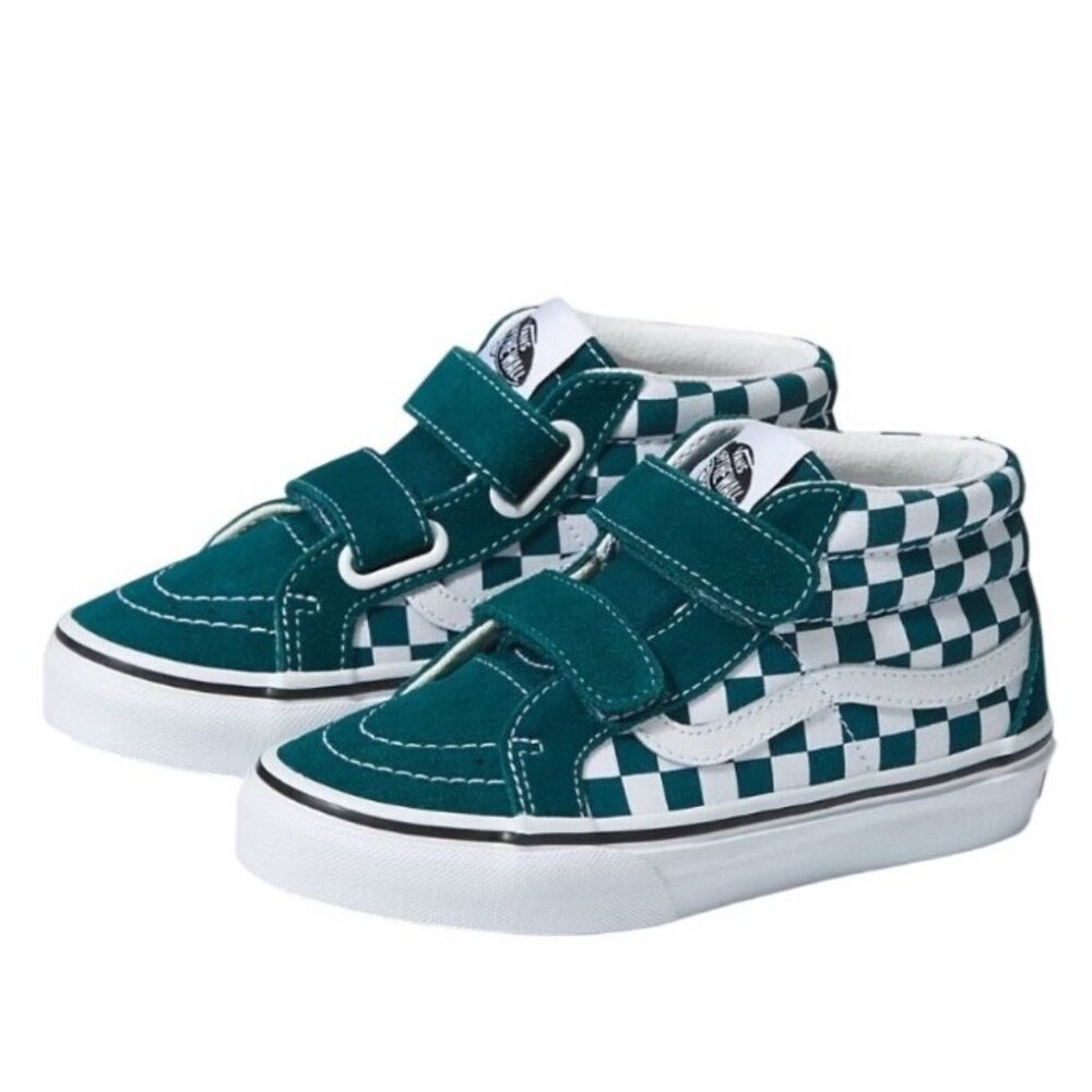 Vans Sk8-Mid V Reissue Checkerboard Teal Size 8 Kids New In Box